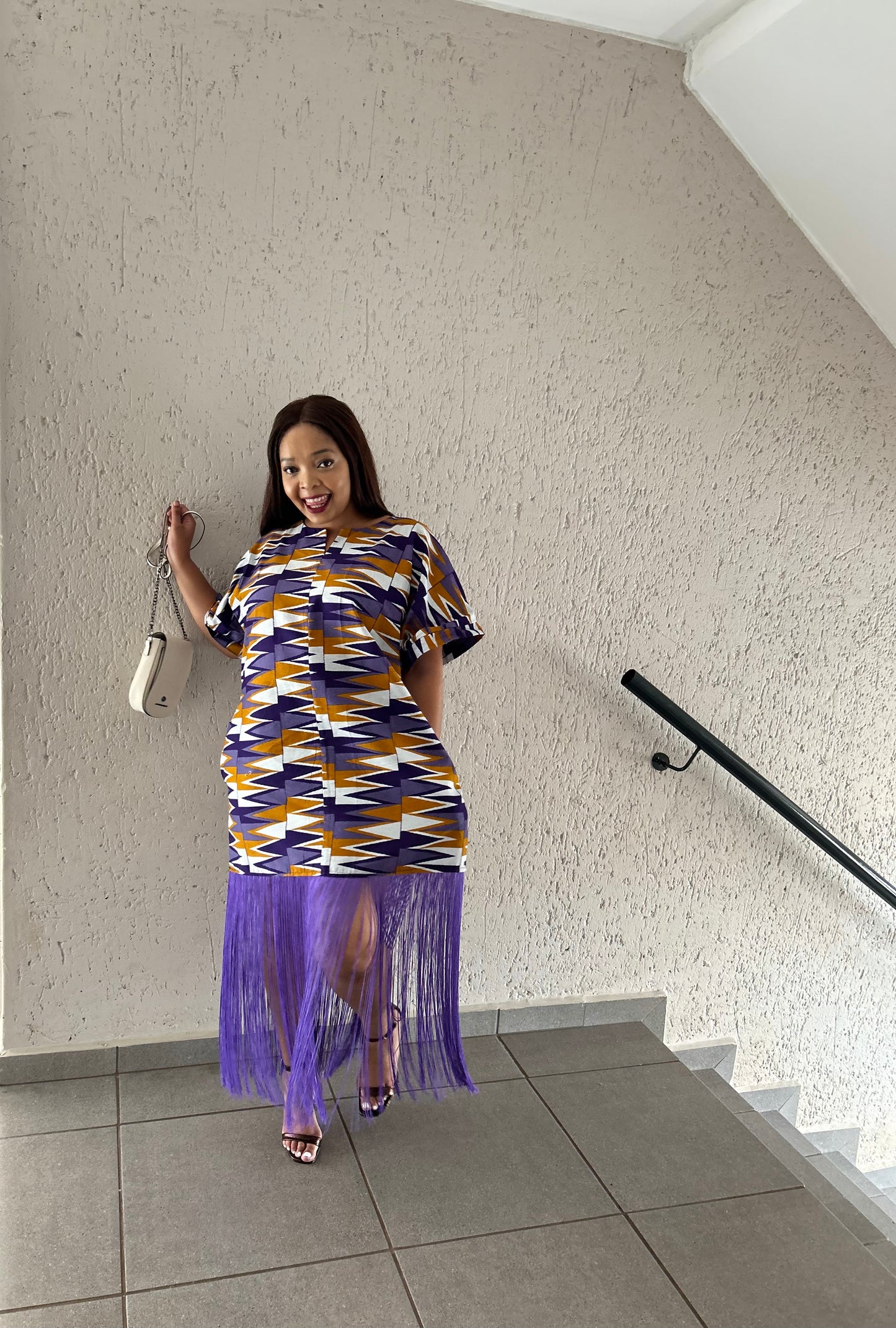 Kira Kente Fringe Dress